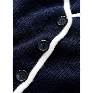 Mint Velvet Navy Contrast Trim Sleeveless Cardigan